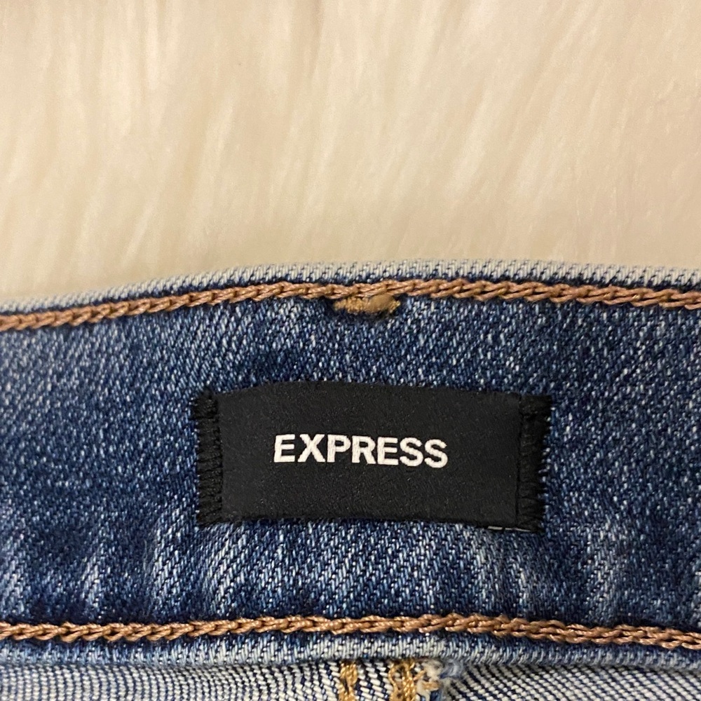 Express Medium Blue Wide Leg Jeans - Picture 2 of 4